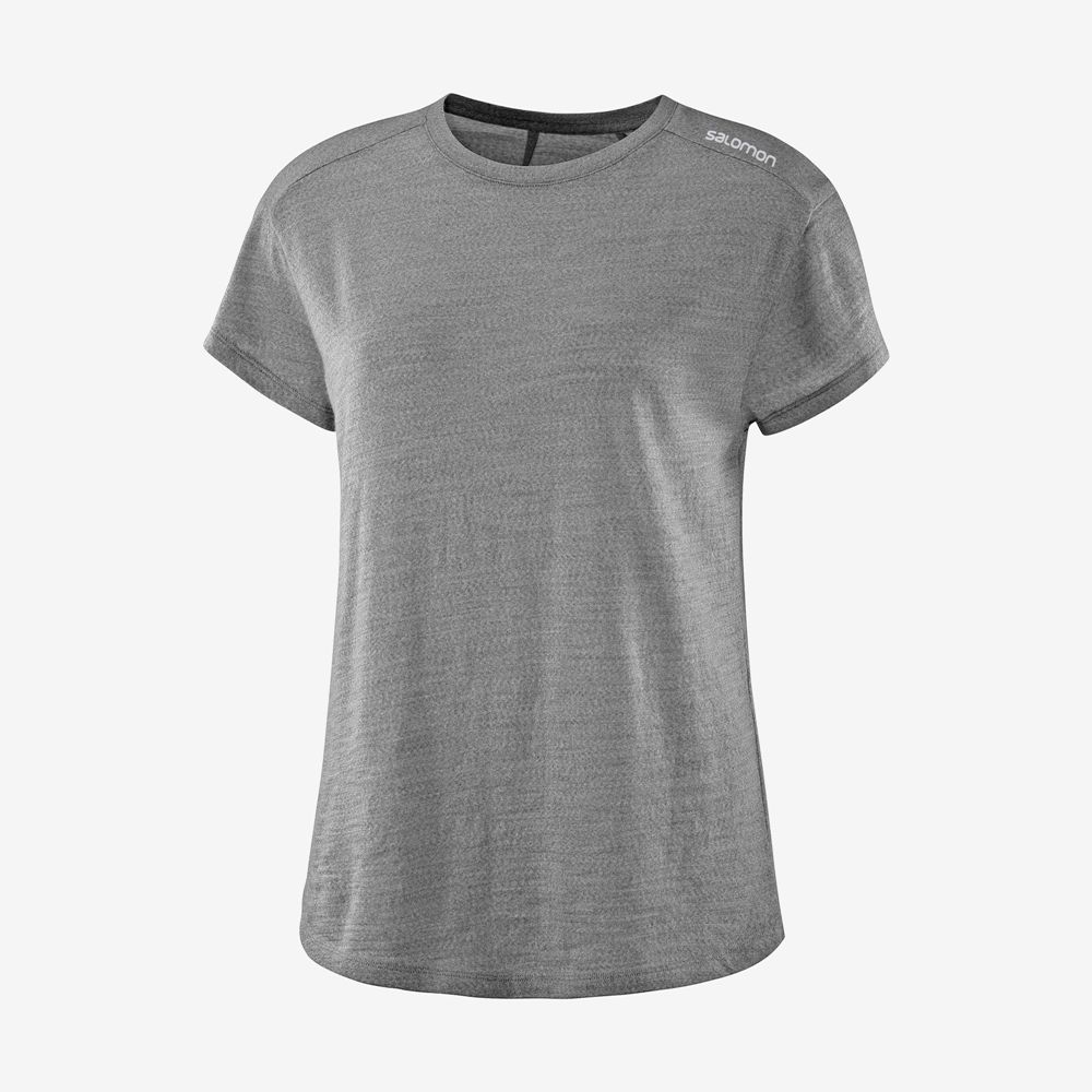 Salomon T-Shirts Dame Grå - OUTLIFE MERINO SS W (BCLUO-1836)